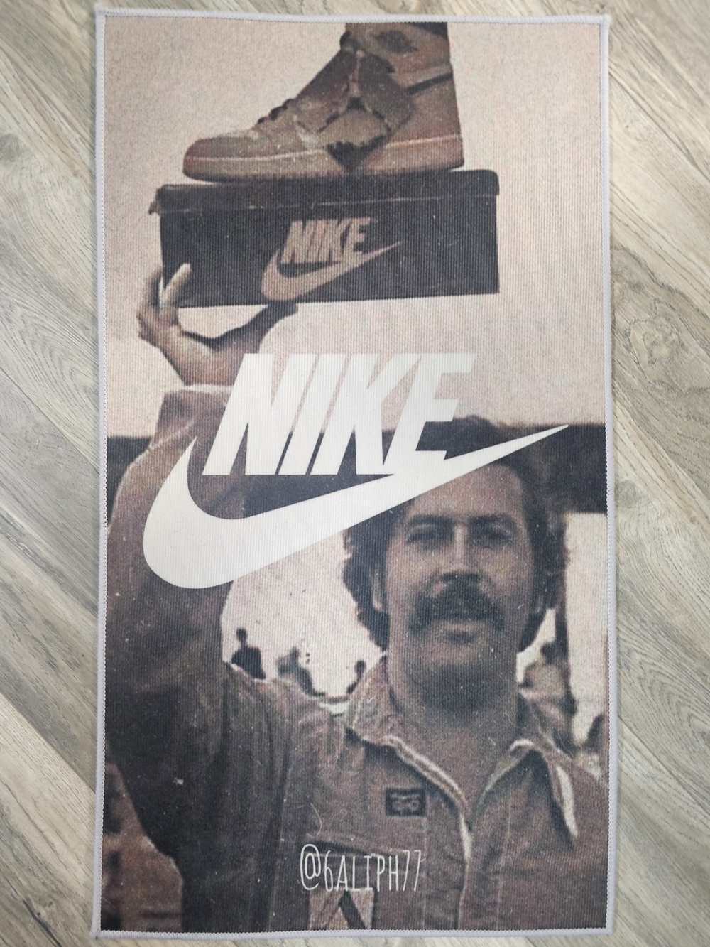 Pablo Escpbar Nike Brown & White Graphic Home Throw